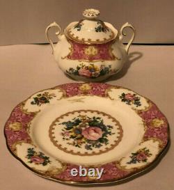 Royal Albert Lady Carlyle 17 Piece Bone China Set Coffee Pot, Teapot, Sugar Bowl+