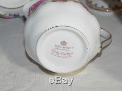 Royal Albert Lady Carlyle 3 Piece Tea Set Tea Pot Suger Bowl Cream Jug