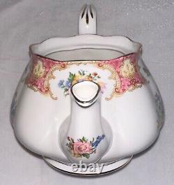 Royal Albert Lady Carlyle Tea Pot Warmer Creamer & Sugar Set MINT CONDITION