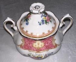 Royal Albert Lady Carlyle Tea Pot Warmer Creamer & Sugar Set MINT CONDITION
