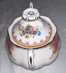 Royal Albert Lady Carlyle Tea Pot Warmer Creamer & Sugar Set MINT CONDITION