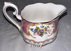 Royal Albert Lady Carlyle Tea Pot Warmer Creamer & Sugar Set MINT CONDITION