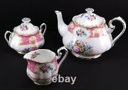 Royal Albert Lady Carlyle Tea Set Teapot Creamer and Covered Sugar Bowl