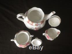 Royal Albert Lady Carlyle Tea Set Teapot Hampton Sugar Bowl Creamer Gold Floral