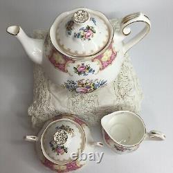 Royal Albert Lady Carlyle Tea Set Teapot Sugar Creamer Lids Bone China Floral