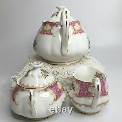 Royal Albert Lady Carlyle Tea Set Teapot Sugar Creamer Lids Bone China Floral