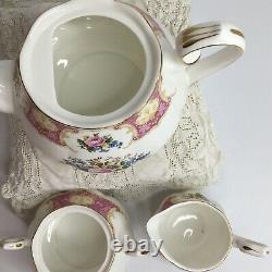 Royal Albert Lady Carlyle Tea Set Teapot Sugar Creamer Lids Bone China Floral