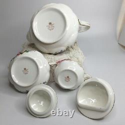 Royal Albert Lady Carlyle Tea Set Teapot Sugar Creamer Lids Bone China Floral