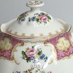 Royal Albert Lady Carlyle Tea Set Teapot Sugar Creamer Lids Bone China Floral