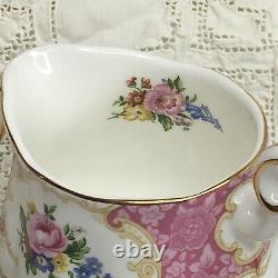 Royal Albert Lady Carlyle Tea Set Teapot Sugar Creamer Lids Bone China Floral