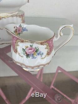 Royal Albert, Lady Carlyle, Teapot, Creamer, Warmer, & Sugar Set