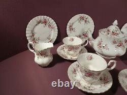 Royal Albert Lavender Rose Pattern, Tea Set For Four, Includes Teapot