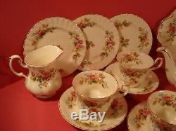 Royal Albert Moss Rose, 22 Piece Tea Set, Includes Large Teapot