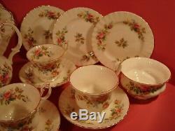 Royal Albert Moss Rose, 22 Piece Tea Set, Includes Large Teapot