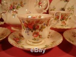 Royal Albert Moss Rose, 22 Piece Tea Set, Includes Large Teapot