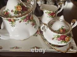 Royal Albert OLD COUNTRY ROSES Tea Pot Sugar Bowl Creamer Tray Tea Set