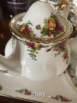 Royal Albert OLD COUNTRY ROSES Tea Pot Sugar Bowl Creamer Tray Tea Set