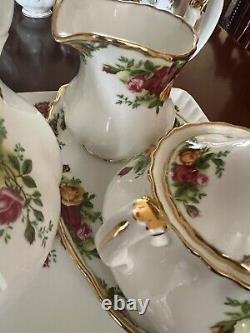 Royal Albert OLD COUNTRY ROSES Tea Pot Sugar Bowl Creamer Tray Tea Set