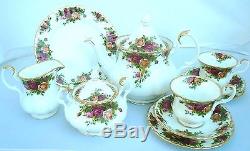 Royal Albert Old Country Roses 10 PC Tea for Two Set, Lg Teapot, Vintage England