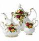 Royal Albert Old Country Roses 3-piece Teapot Cup Creamer Tea Set