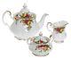 Royal Albert Old Country Roses 3-piece Teapot Cup Creamer Tea Set England