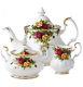 Royal Albert Old Country Roses 3-piece Teapot Cup Creamer Tea Set England New