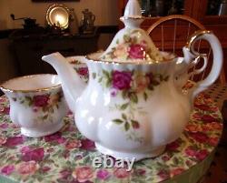 Royal Albert Old Country Roses Child's Mini Tea Pot Cup Set 8 Pc HAT BOX New