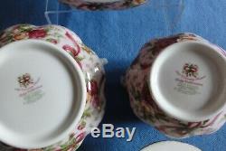 Royal Albert RUBY CELEBRATION 2002 TEA SET PINK CHINTZ Old Country Rose teapot +