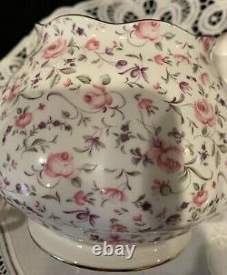 Royal Albert Rose Confetti 3-Piece Tea Set Teapot Sugar and Creamer New