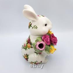 Royal Albert Teapot Old Country Roses Bunny Rabbit 3 Pc Teaset Creamer Sugar