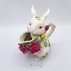 Royal Albert Teapot Old Country Roses Bunny Rabbit 3 Pc Teaset Creamer Sugar