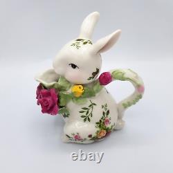 Royal Albert Teapot Old Country Roses Bunny Rabbit 3 Pc Teaset Creamer Sugar