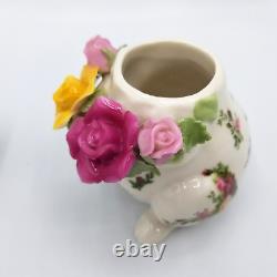 Royal Albert Teapot Old Country Roses Bunny Rabbit 3 Pc Teaset Creamer Sugar