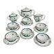 Royal Bayreuth Tea Pot Set Service For 6 Teal Tulip Germany Us Zone 15 Pc. 1950s