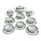 Royal Bayreuth Tea Pot Set Service For 6 Teal Tulip Germany Us Zone 15 Pc. 1950s