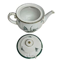 Royal Bayreuth Tea Pot Set SERVICE FOR 6 Teal Tulip Germany US Zone 15 Pc. 1950s