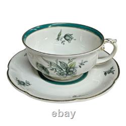 Royal Bayreuth Tea Pot Set SERVICE FOR 6 Teal Tulip Germany US Zone 15 Pc. 1950s