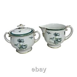 Royal Bayreuth Tea Pot Set SERVICE FOR 6 Teal Tulip Germany US Zone 15 Pc. 1950s
