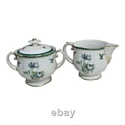Royal Bayreuth Tea Pot Set SERVICE FOR 6 Teal Tulip Germany US Zone 15 Pc. 1950s