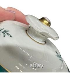 Royal Bayreuth Tea Pot Set SERVICE FOR 6 Teal Tulip Germany US Zone 15 Pc. 1950s