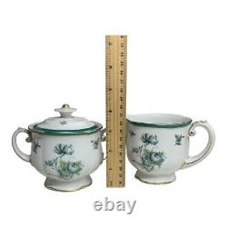 Royal Bayreuth Tea Pot Set SERVICE FOR 6 Teal Tulip Germany US Zone 15 Pc. 1950s