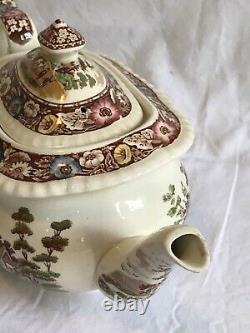 Royal Cauldon Transferware Tea Set, NATIVE, Sugar, Creamer, Teapot