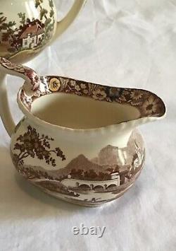 Royal Cauldon Transferware Tea Set, NATIVE, Sugar, Creamer, Teapot