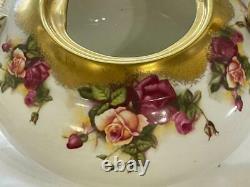 Royal Chelsea Golden Rose Tea set Teapot Salad Plates cup Saucer Fine Bone China
