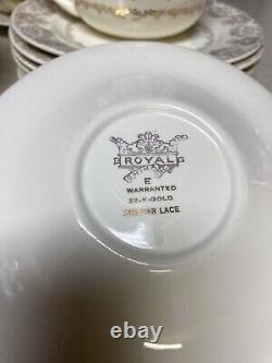Royal China Co. Del Mar Lace 40 Piece China Tea Set (RARE TEA POT)
