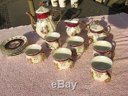 Royal China Japan RCJ16 Pattern, Tea Set Cups, Saucers, Creamer, Sugar, Pot