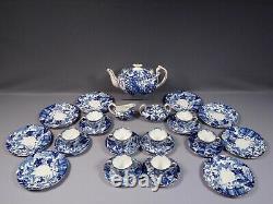 Royal Crown Derby Blue Mikado Coffee Set LARGE Teapot Blue White Dessert Plates