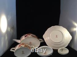 Royal Crown Derby Olde Avesbury Set Of 8 Pieces Tea Pot Serving Cake Plate Suga