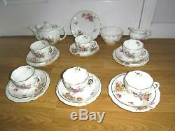 Royal Crown Derby Posies Tea Set For 6 Teapot 6 Trios Milk Jug Sugar Bowl 1st