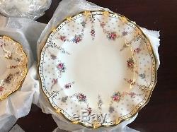 Royal Crown Derby Royal Antoinette 21 Pc China 5 Pc Place Setting for 4 + Teapot